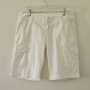 Roxy White Cotton Cargo Bermuda Shorts Gorpcore‎ Beach Size 9